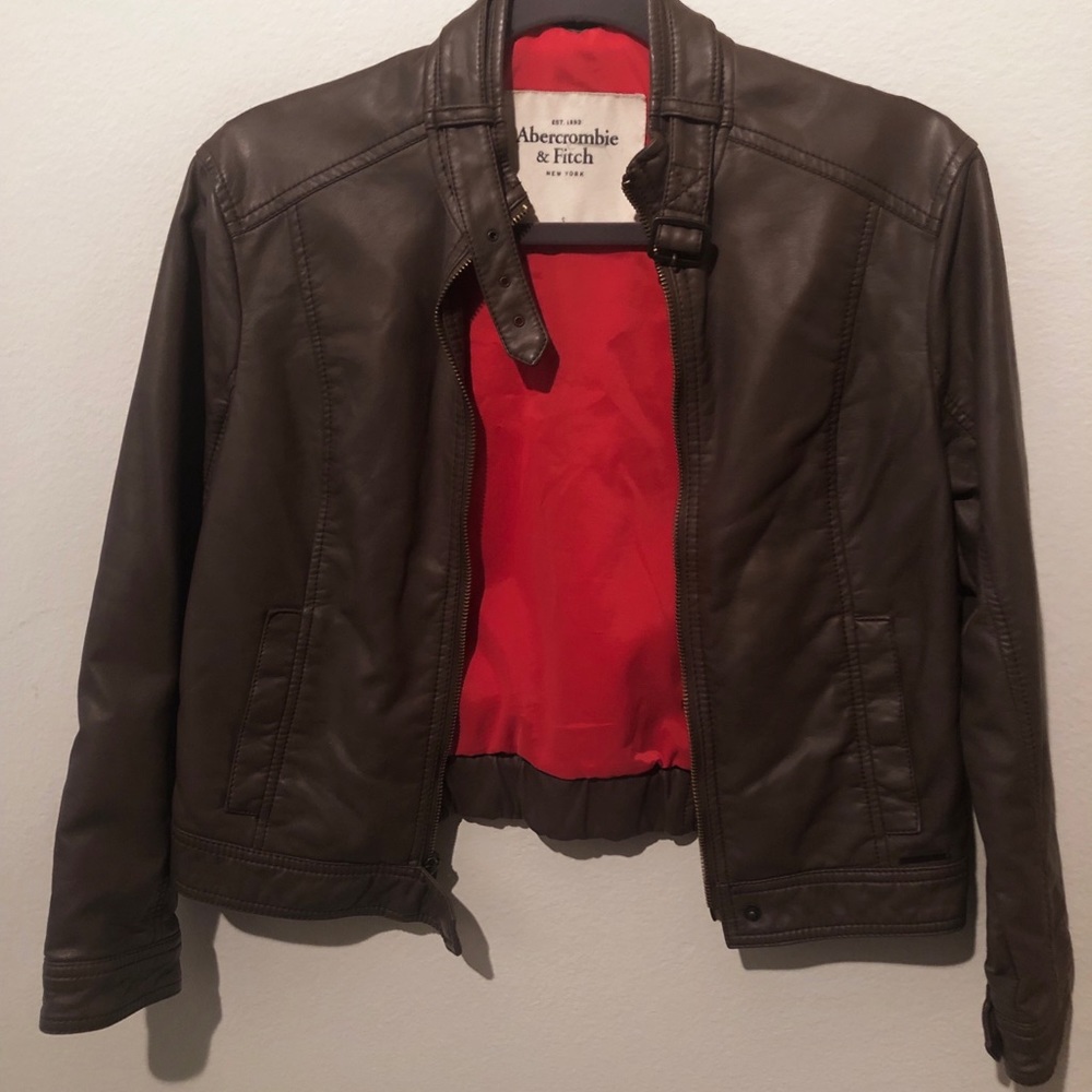Abercrombie and Fitch Brown Leather Jacket